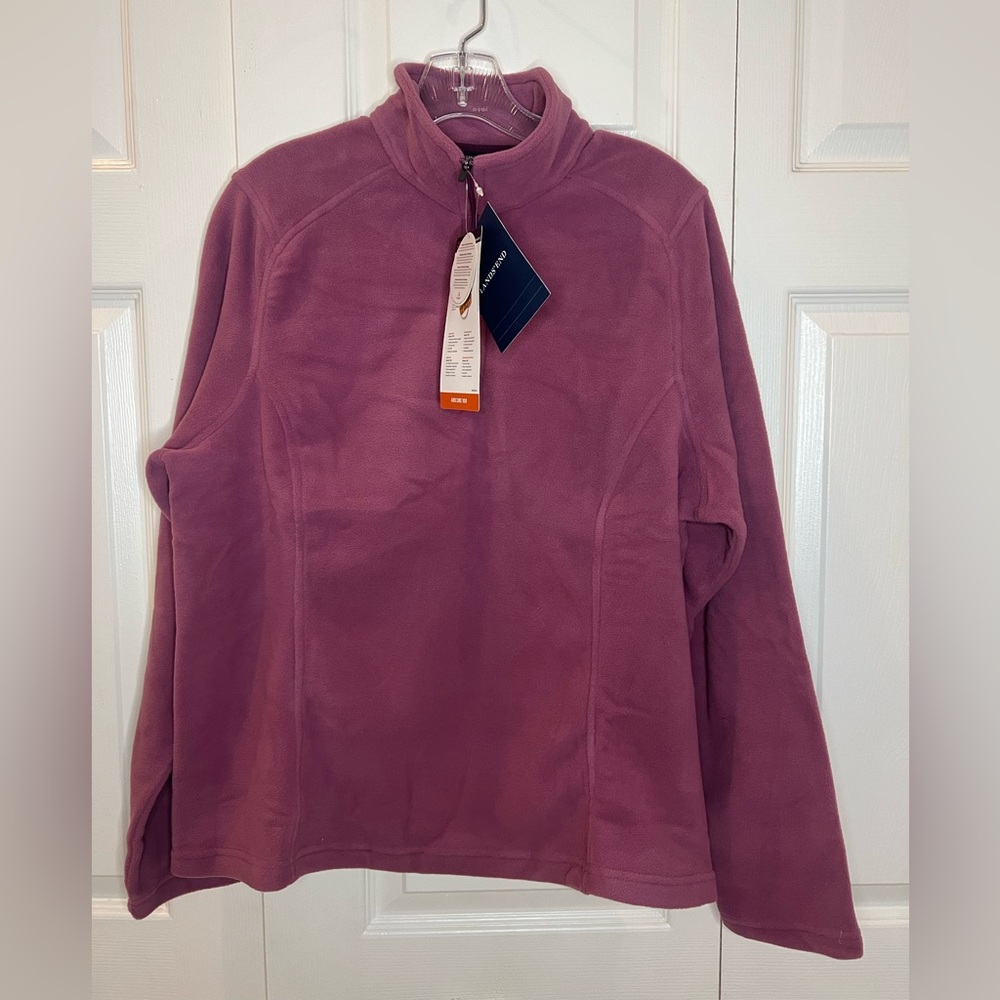 NWT Lands End women fleece polartec air core 100 1/4 zip jacket top L